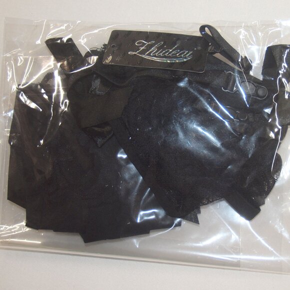 Sexy Sheer Lace Top Thigh-Highs Stockings & Garter Set NEW - Picture 6 of 6